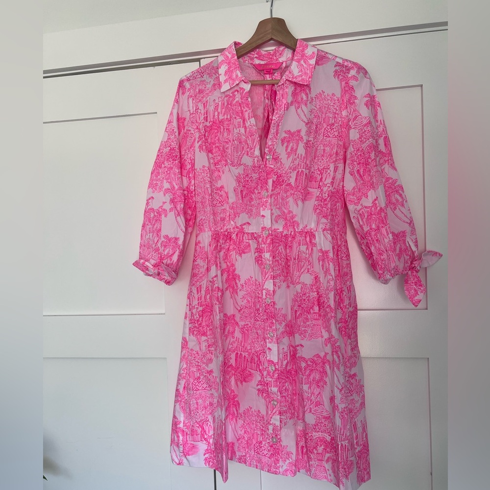 NWT Lilly Pulitzer Amirita 3/4 Sleeve Cotton Shirtdress